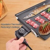 48 x 27 CM Electric Teppanyaki Table Grill Griddle BBQ Hot PLate Barbecue 2000W