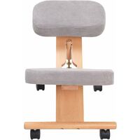 COSTWAY Ergonomic Kneeling Chair, Wood Posture Stool with Angle & Height  Adjustable, Thick Padded Seat, Suitable