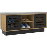 Wooden Shoe Bench Shoe Storage Cabinet Organizer Stool W/ 3 Adjustable Shelves