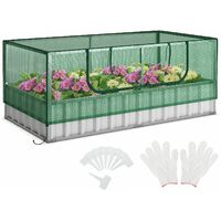 174x90x70CM Outdoor Greenhouse Rectangular Planter Box Kit Garden Raised Bed