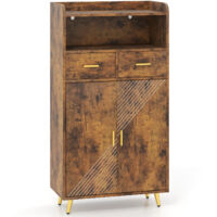 COSTWAY Buffet Sideboard Kitchen Storage Cabinet w/2 Doors & 2 Drawers-Natural