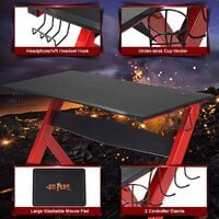 Game Gaming Computer Desk Adjustable Ergonomic PC Racing Table W/ Mouse Pad