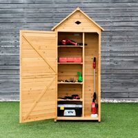 Outdoor Garden Shed Wooden Storage Tools Cabinet Utility Unit 5 shelves Lockable