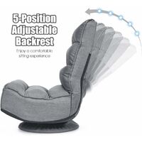 360-Degree Folding Lazy Sofa Chair Ergonomic Swivel Adjustable Floor Game Chair