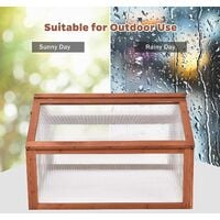 COSTWAY Outdoor Wooden Greenhouse, Plant Flower Vegetable Cold Frame Transparent Protection for Garden Balcony Backyard