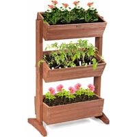 3 Tier Wooden Flower Rack Garden Plant Pot Stand Adjustable Shelf Indoor Outdoor