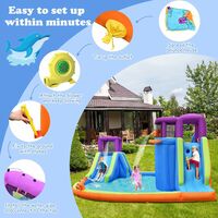 Inflatable Bouncy Castle Water Park Double Water Slide Outdoor Blow Up Bouncer