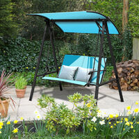 Garden Hammock Swing Chair Seat Outdoor 2 Person Loveseat Adjustable Canopy