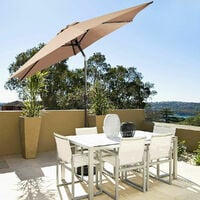 2.7 M Outdoor Patio Umbrella Garden Parasol Sun Shade Adjustable W/ Crank Handle