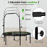 100 cm Portable Folding Trampoline Stable Mini Rebounder Fitness Yoga Jumping