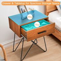 Modern Utility Bedside Table Sofa Side Table Home Nightstand W/ Drawer & Handles