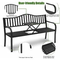 2 Seater Patio Garden Bench Outdoor Elegent Loveseat W/ Ergonomic Backrest