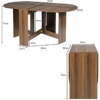 Folding Dining Coffee Table 3-in-1 Drop Leaf Table Writing Desk 4 to 6 People