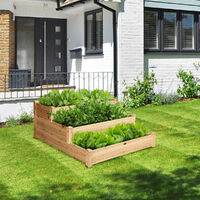 3 Tier Wooden Raised Garden Bed Elevated Planter Box Kit for Vegetable & Flower