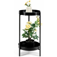 2 Tier Metal Plant Stand Flower Pot Holder Display Rack Shelf Indoor Outdoor