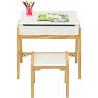 Kids Table and Chair Set Children Study Table and Chair Set W/ Liftable Tabletop