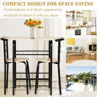3PCS Dining Set 2 Chairs and Table Breakfast Bar Kitchen Room Modern Furniture