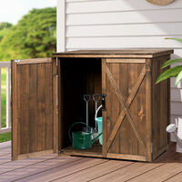 Outdoor Storage Shed Garden Patio Wood Utility Tool Cabinet W/Double Doors
