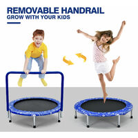 Folding Kids Fitness Trampoline Toddler Mini Rebounder W/ Safety Cover & Handle