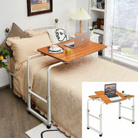 Extendable Over Bed Chair Table Mobile Tilting Tabletop Desk Height Adjustable