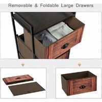 Storage Cabinet Organizer Unit 3 Drawer Fabric Dresser Tower Bedroom Nightstand