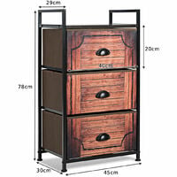 Storage Cabinet Organizer Unit 3 Drawer Fabric Dresser Tower Bedroom Nightstand