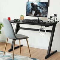 Gaming Computer Desk Ergonomic Racing Table Workstation W/Cup & Headphone Holder