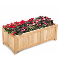Foldable Garden Planter Flower Plant Pot Wooden Window Box Raised Bed Basket
