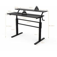 2-Tier Standing Desk Sit to Stand Workstation Ergonomic Computer Table ...