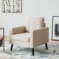 Modern Upholstered Accent Sofa Chair Button Tufted Armchair Leisure Lounge Chair