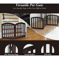 3-Panel Wooden Dog Gate Freestanding Pet Fence Baby Folding Safety Barrier