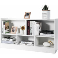 Wooden Storage Bookcase 2 Tier 5 Cube Open Shelf Cabinet Kids Toy Organizer