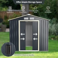 7FT x 4.3FT Outdoor Storage Shed Large Tool Utility Storage House W/Sliding Door
