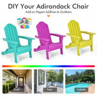 Folding Garden Adirondack Chair Ergonomic Outdoor Patio Sun Lounger W/Cup Holder