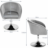 Swivel Velvet Bar Chair Height Adjustable Modern Round Back High Bar Stool