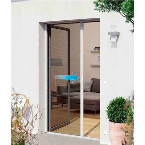 Puerta mosquitera automática blanca - Anchura máxima 140 cm