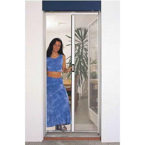 Puerta mosquitera automática blanca - Ancho máximo 160 cm