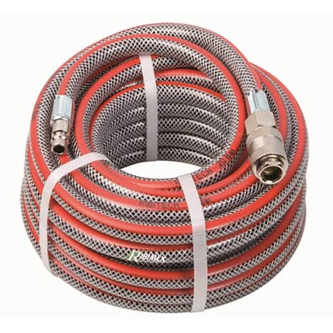 Tubo de aire comprimido gris con conexiones automáticas Ribitech 10m