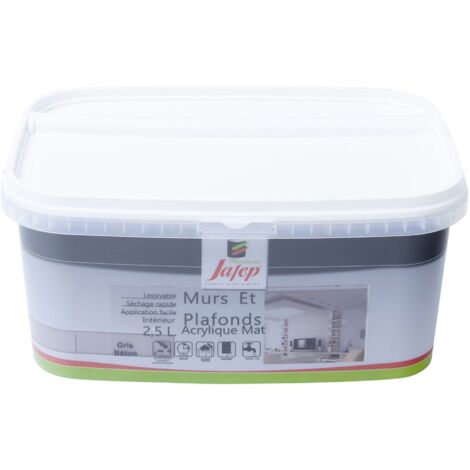 Pintura acrílica mate gris hormigón para paredes y techos 2,5L Jafep