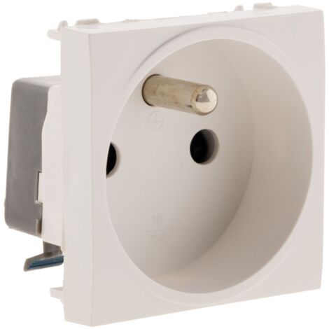 Enchufe 2P+T conexión automática. Motor solo - blanco