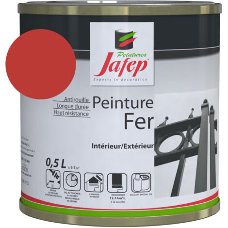 Pintura antióxido roja brillante Jafep 0,5 L