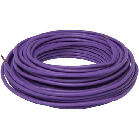 Cable eléctrico HO7V-U 1,5 mm2 morado 10 m