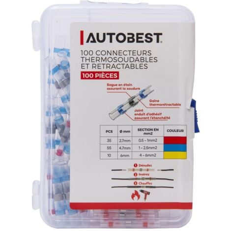 100 connecteurs thermorétractables - thermo soudable - Etanche