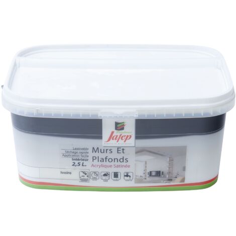 Pintura satinada de color marfil para paredes y techos  2,5L  Jafep