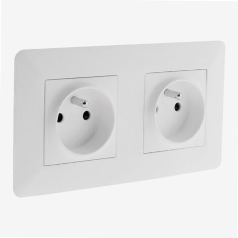Doble enchufe 2P+T 16A precableado Blanco Artezo