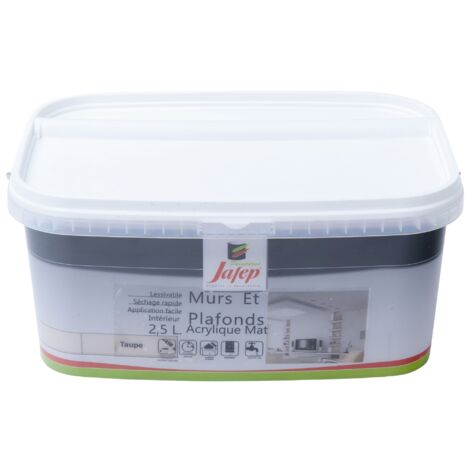 Pintura acrílica mate taupe para paredes y techos 2,5 L Jafep