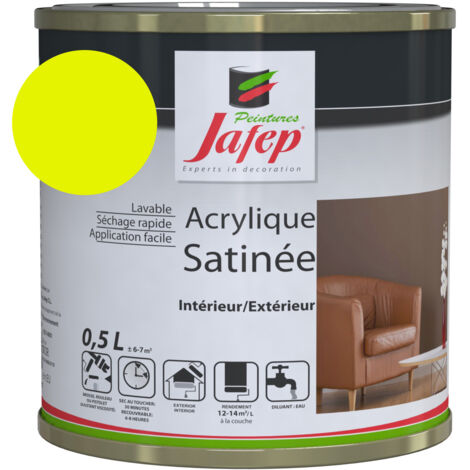 Pintura acrílica satinada amarillo canario Jafep 0,5 L