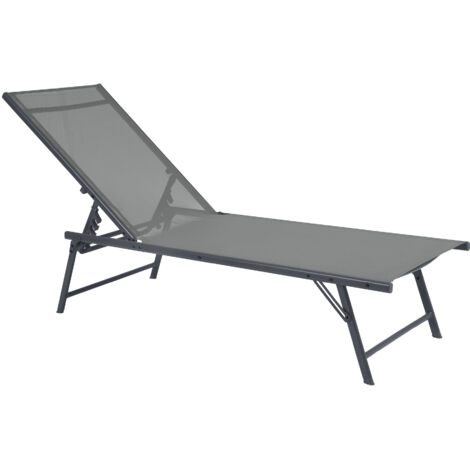 Silla de playa ajustable gris 5 posiciones WERKA PRO