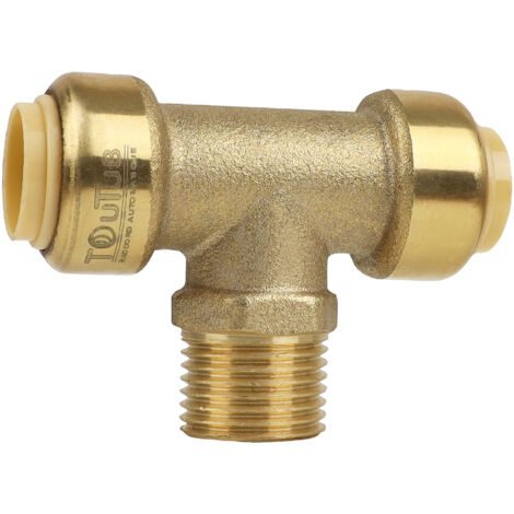 Acoplamiento de latón en T, rosca macho 15 x 21, Ø15 mm - Boutté