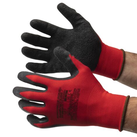 Guantes para todo tipo de trabajos rojos y negros Tamaño 9